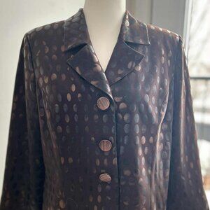 Nueva Cocoa Multi Tone Iridescent Dot Pattern Jacket w/ Statement Buttons - US L